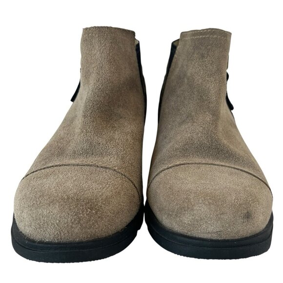 Sorel Joan Major Low Bootie Women 8 Tan Suede Zebra Stripe Pony Hair Taupe Boots - Picture 4 of 16